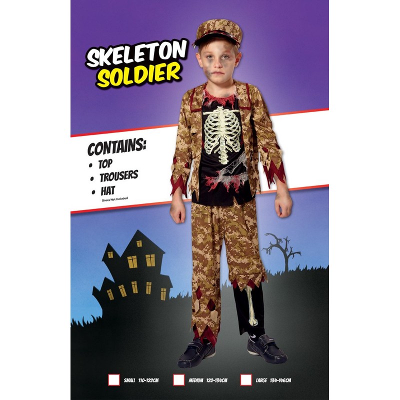 Bristol Novelty CF011 Skelett Soldat Kostüm