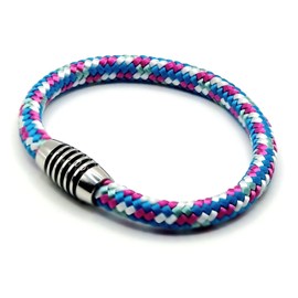 "Unicorn" bracelet made of colour-intensive paracord sailing rope with black enamelled stainless steel magnetic clasp., Nylon