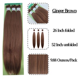 Ginger Brown Braiding Hair Pre stretched Hypoallergenic Synthetic ez braid Prestretched Braiding Hair Extensions for Knotless Braids
