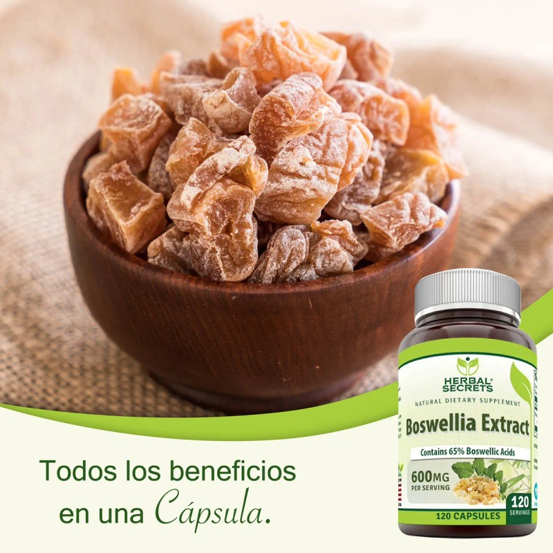 Herbal Secrets Boswellia Extract Serrata 600mg 120 Cápsulas Sabor Sin