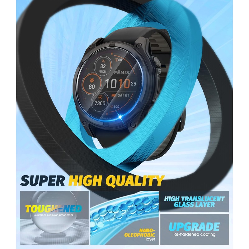 Orzero (4 Pack) Watch Screen Protector Compatible for GRMN Fenix