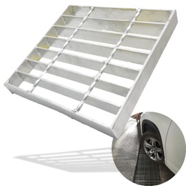 MOSINSBO Galvanized Steel Drain Grate for NDS 9x9 Catch Basin, Outdoor Drain Cover for Polylok, B Class Replacement Sewer Grate, Durable Heavy Duty Channel Grate, Sliver Square Drainage Grate Driveway