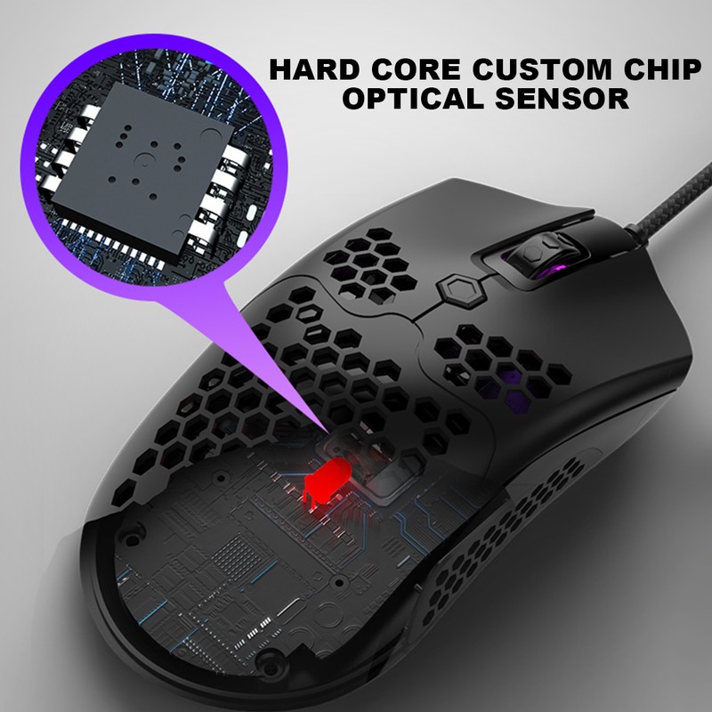 Gaming Mouse USB Interface Wired Portable Desktop E-Sports Hollowing Mouse
