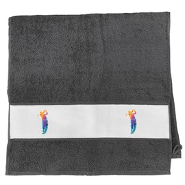 Huuraa Hand Towel Golf Player Colourful Silhouette Gift 50 x 100 cm Graphite Cotton Golf Present