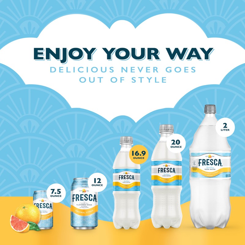 Fresca Citrus Soda Soft Drink, 16.9 fl oz Bottles, 6
