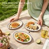 30PCS Oval Paper Plates, 10.55" x 8" Everyday Disposable Plates,