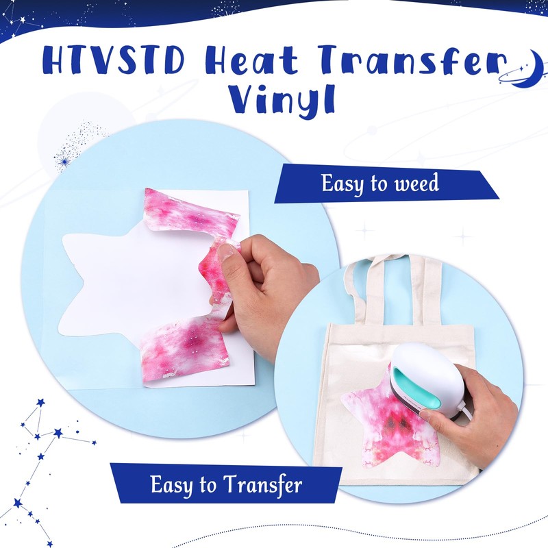 HTVSTD Starry Sky HTV Heat Transfer Vinyl 12pcs10*12in Iron on