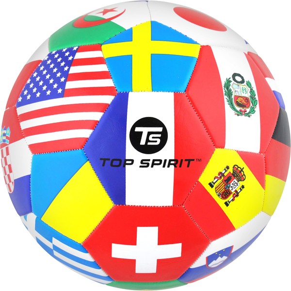 TOP SPIRIT Size 5 Soccer Ball, Country Sports Training Futbol