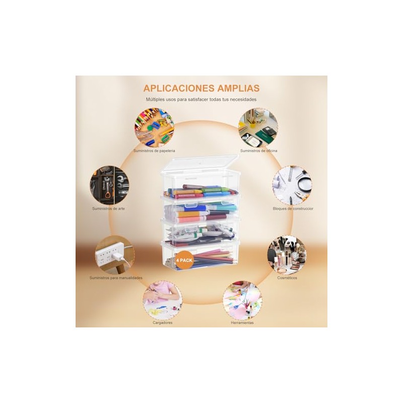 TXG Cajas de Plástico con Tapas a Presión, Apilables para