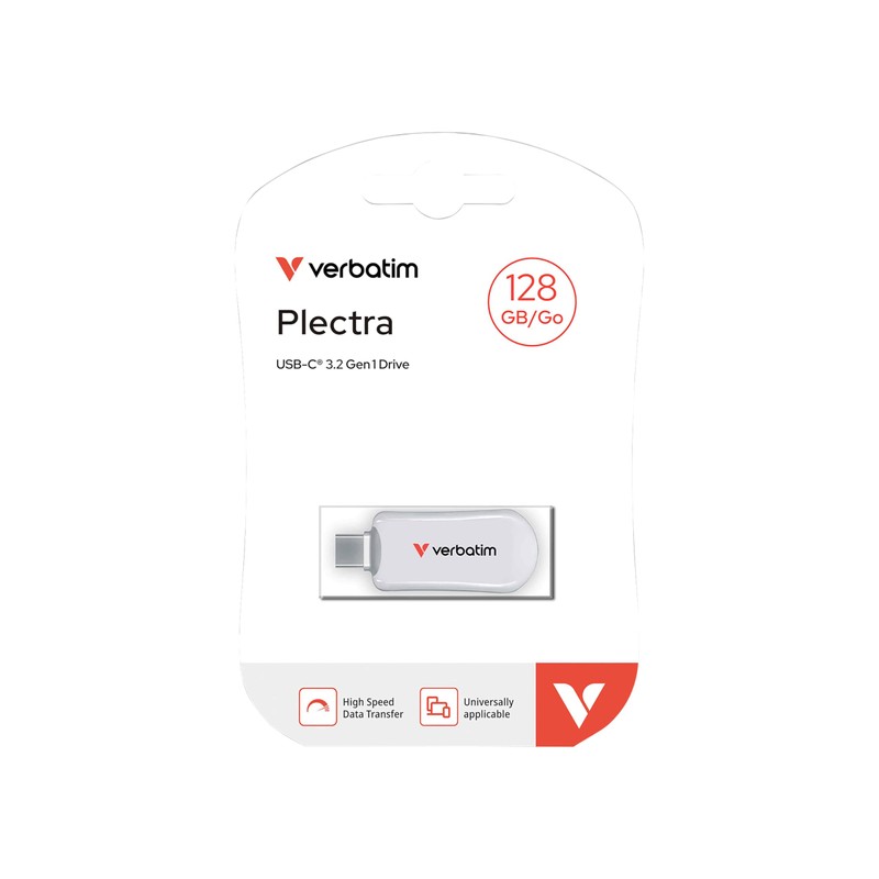 Verbatim Plectra USB-C Flash Drive 128GB White