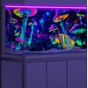 Dtekoj 36X24IN Blacklight Aquarium Background UV Reactive Mushroom Background Starry
