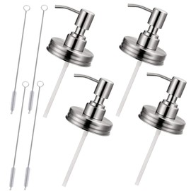 LABRIMP 8 Piece Set Jar Pump Stainless Steel Soap Dispenser Pump Head No Tool Required