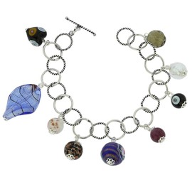 Glass Of Venice Murano Glass San Marco Charms Bracelet