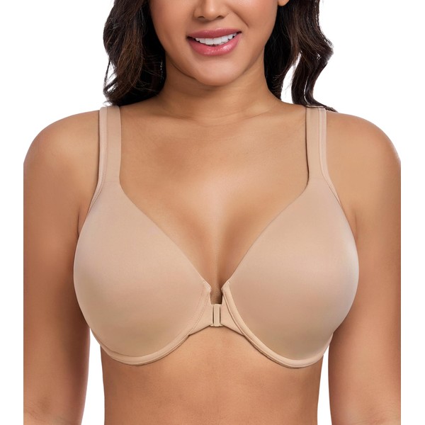 DotVol Women's Front Closure Posture Everyday Bra Plus Size Full