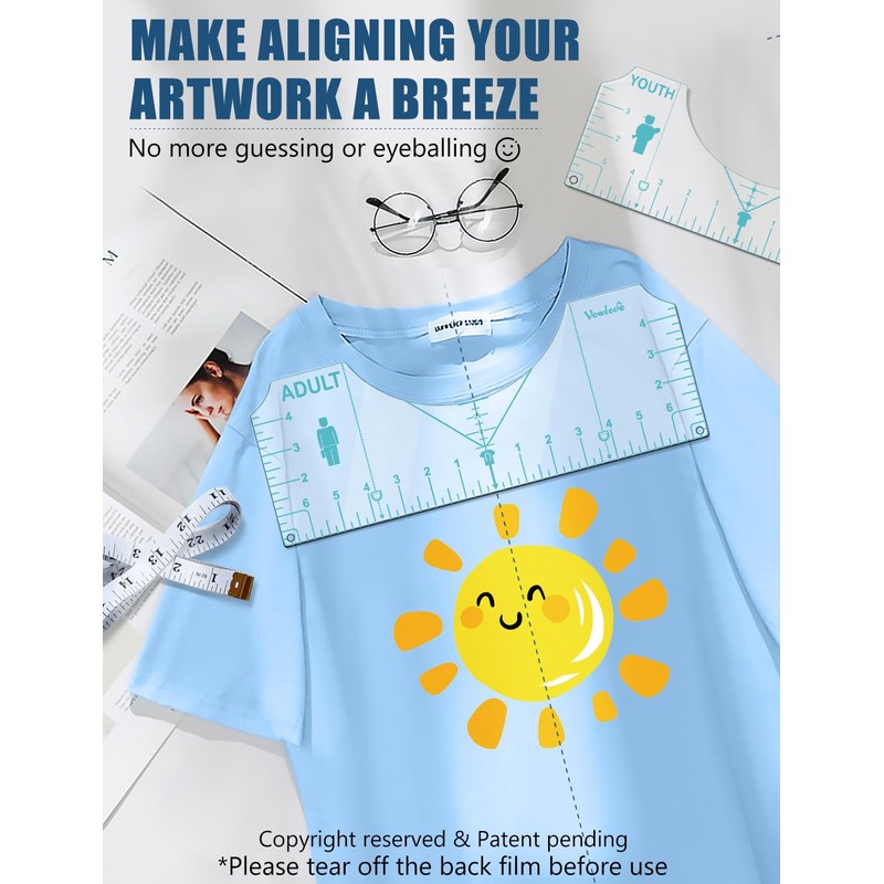 T-Shirt Ruler Guide Alignment Tool to Center Designs, Tshirt Ruler