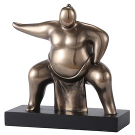 Veronese Design 4 7/8 Inch Japanese Abstract Sumo Wrestler Squat Resin Figurine Bronze Finish