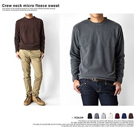 ARONA Crew Neck Fleece Sweatshirt, Micro Fleece, Mens/YC -