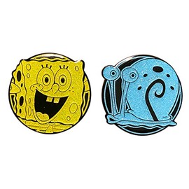 SpongeBob Squarepants x Zen Monkey Studios - SpongeBob and Gary Collectible Enamel Glitter Pinset