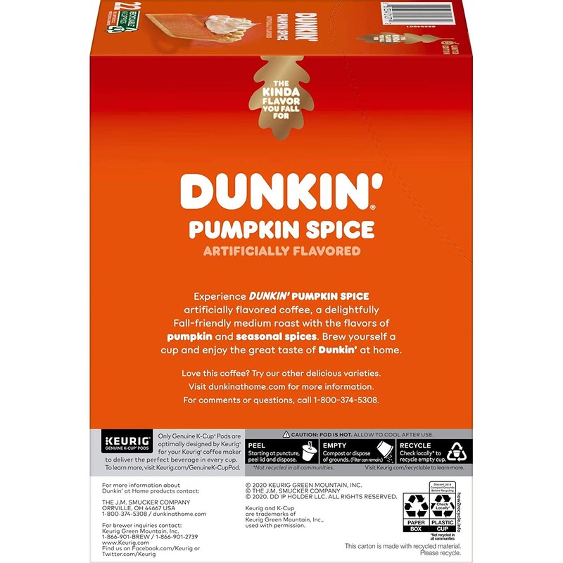 Dunkin' Pumpkin Spice Coffee, 22-Count Pods (2020) Limited Edition