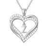 TOUPOP Initial Necklace for Women Double Heart Letter Necklace Sterling