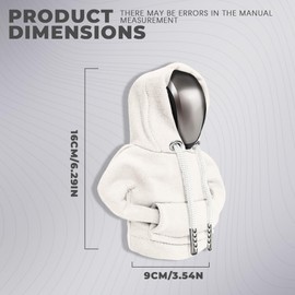 RGOAANC Gear Shift Hoodie, Gear Shift Cover, Fashionable Hoodie Automotive Gear Shift Knob Protector, Car Accessories Mini Sweater Gear Shift Knob Cover Universal for Car Gear Shift Levers (White)
