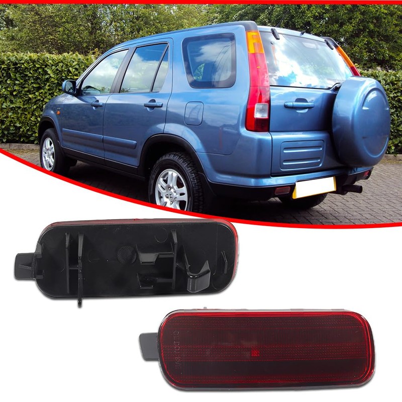 GTINTHEBOX Red Lens LED Rear Fog Bumper Reflector Brake Tail