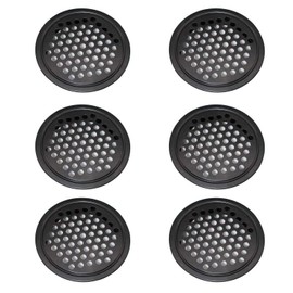 6Pcs Round Ventilation Grilles Vent Mesh Wardrobe Vents- 60mm Stainless Steel Air Vent Cover Cupboard Air Vent Shoe Cabinet Vents Can be Used in Kitchen Bedroom Bathroom (Black)