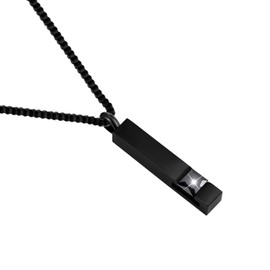Black Square Zircon Bar Cremation Urn Necklace for Ashes Memorial Pendant stainless steel Jewelry(Black)