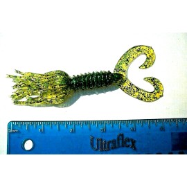 ALL AMERICAN Tournament Quality Soft Plastic Baits 10ct MEAN GREEN 5" Twin Tail HULA GRUBS Bass Jigs Lures Trailers SKIRTED Grub