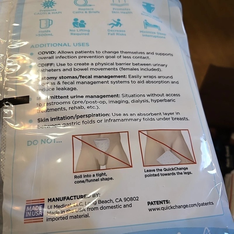 QuickChange Men's Incontinence Wrap | 1 Size | 10 Count