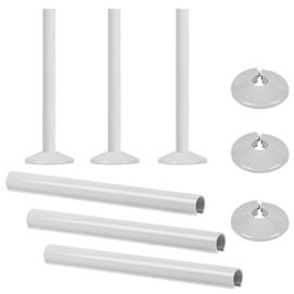 6PCS Radiator Pipe Covers and Pipe Collars Pipe Central Heating Clip On Covers 15mm x 200mm White