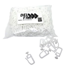 Delfra Curtain Gliders with 7 mm Head for Curtain Rails, Gliders with Lockable Hook