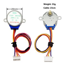 Haldzemo DC5V Deceleration Stepper Motor 28BYJ-48 4-Phase 5-Line Gear Stepper Motor Compatible Arduino (5 Pack)