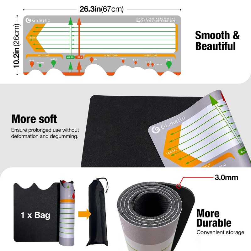 Gismelio Golf Training Mat for Beginners | Posture Assistance and
