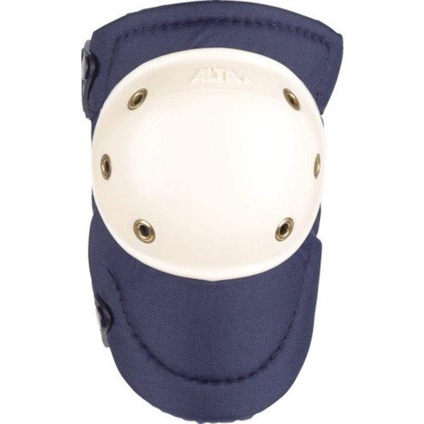 ALTA 50903 AltaPRO Knee Protector Pads, Navy Cordura Nylon Fabric, AltaLOK Fastening, Hard Cap, Round, White (One Pair)