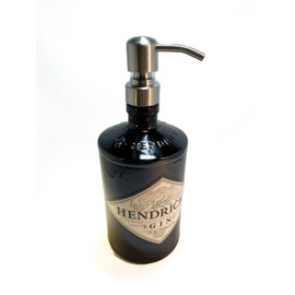 Glass Dispenser for Soap or Lotion Repurposed Hendricks Bottle 750 ml Waterproof Label