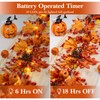 6 FT Fall Garland with 20 Lights & Timer, Pre-lit