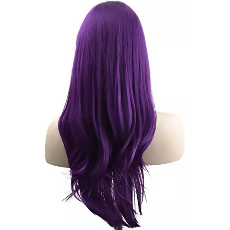 generic Peluca Morada De Pelo Largo Y Rizado Ondulado Traje