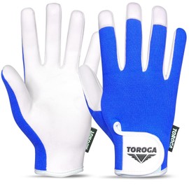 Toroga Work Gloves Multipurpose Gardening Gloves, Safety Working Gloves with High Grip, Heavy Duty Working Gloves For Men And Women Made to Fit on Hands. (Blue, L)