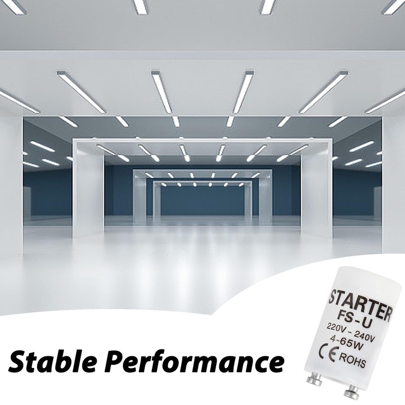 12Pcs Fluorescent Light Starter, 4-65W Starter for Fluorescent Light, 220-240V