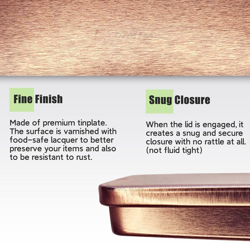 Cubic Ape Slide Top Tin Containers for Lip Balm, Solid