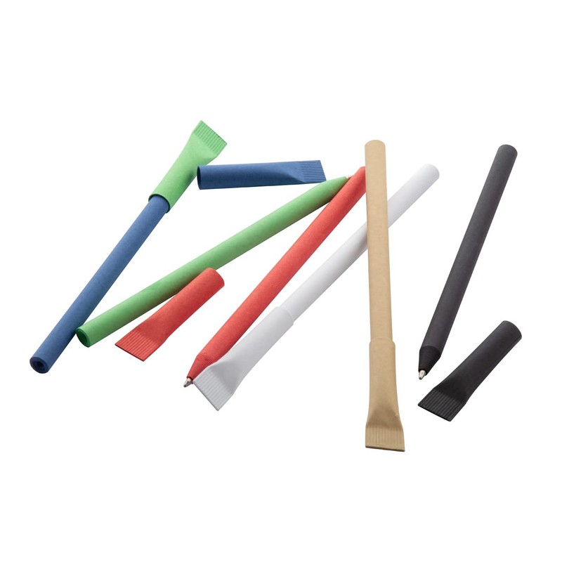 sin4sey Set of 10 Recycled Paper Ballpoint Pens with Cap