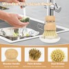 Qaskwaer Wooden Dish Brushes, Dish Scrubber Brush for Cleaning Dishes,