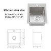 Hotis 15x15 Inch Drop In Bar Sink, Brushed Nickel Stainless