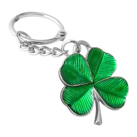 Kyporexx Vintage Four Leaf Clover Keychain Shamrock Good Luck Keychain St Patricks Day Accessories Lucky Charm for Bag Travel Friendship Family (1 Pack+Gift Box)