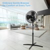 Emerson FAO1605 Portable 85.5 Degree Oscillating Pedestal Fan, 3 Speed