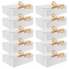 Beaupretty Pack of 10 Gift Boxes Wedding Silk Ribbon White