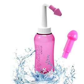 ILSSLI Neti Pot Sinus Rinsing Nasal Wash Cleaner Neti-Pot Sinus Rinse Bottle 300 ML Pressure Irrigation Nose Wash Bottle for Adult and Kid