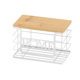 Trash Bag Holder, Thipoten Trash Bags Dispenser with Bamboo Top, Suitable for Garbage Bags Purchased Online or Supermarket, Perfect Storage Organizers for Cabinet, Under Sink (White, Large)