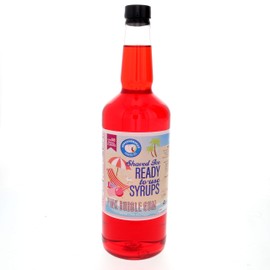 Hypothermias Shaved Ice & Snow Cone Syrup - Quart (32 fl. oz) - Pink Bubble Gum - Made with Non-GMO 100% Pure Cane Sugar, No Corn Syrup - BPA-Free Recyclable Plastic Bottle